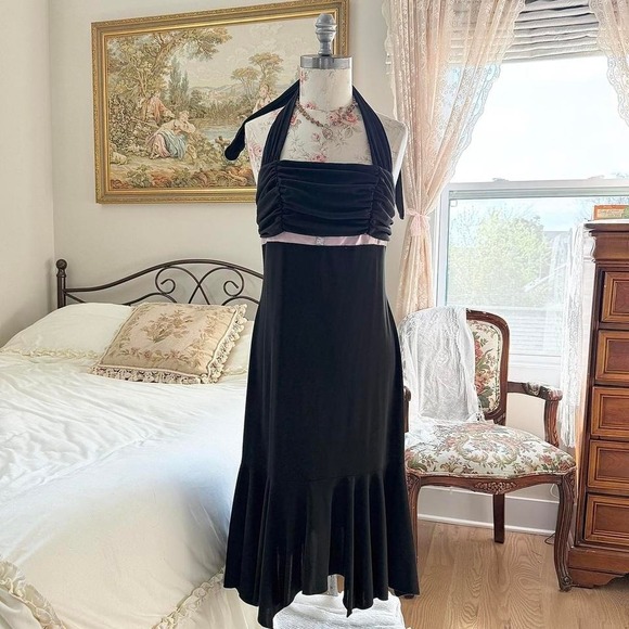 XOXO Dresses & Skirts - black fairy midi dress  Y2K xoxo black halter midi dress size large
